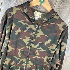 Fieldmaster Vintage 80s Camouflage Zip Up Hoodie Sweatshirt Mens XL USA Made